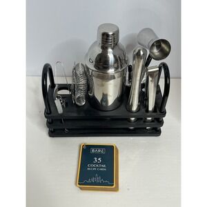 Bare Barrel Mixology Bartender 15 Piece Kit Bar Set Cocktail Shaker Set Black